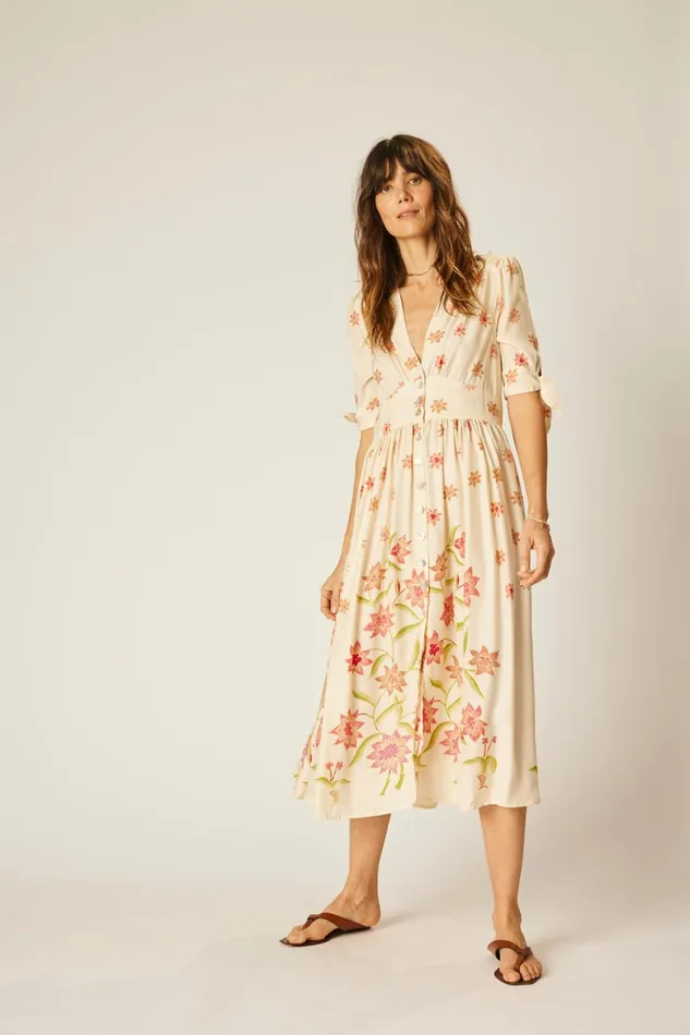 Layla Dress Starflower Cream Women Natalie Martin Dresses