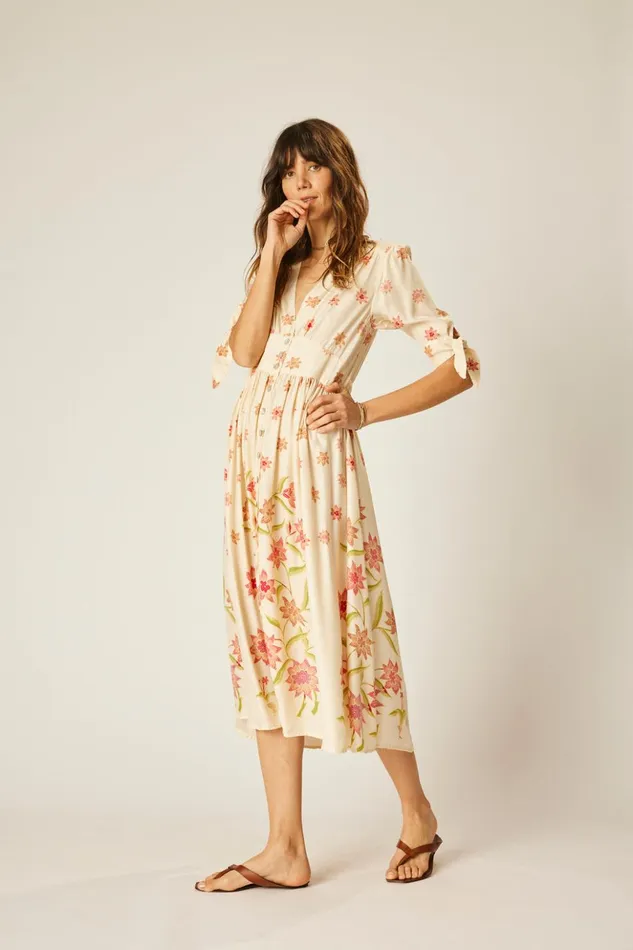 Layla Dress Starflower Cream Women Natalie Martin Dresses