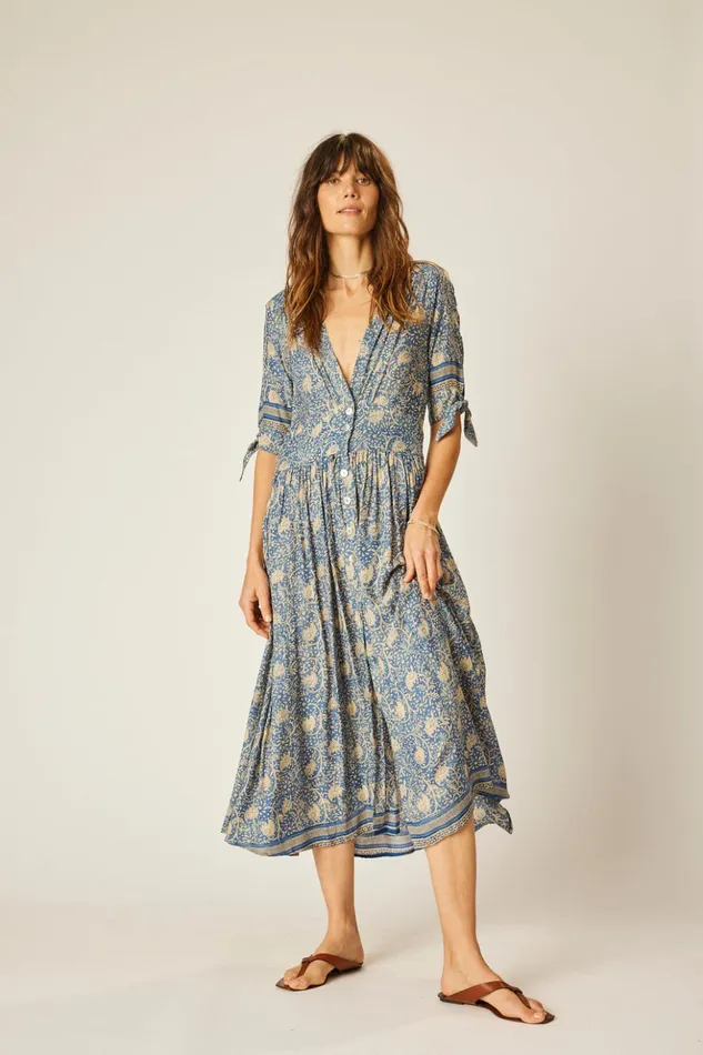 Layla Dress Water Lily Blue Women Natalie Martin Dresses