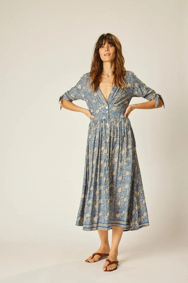 Layla Dress Water Lily Blue Women Natalie Martin Dresses