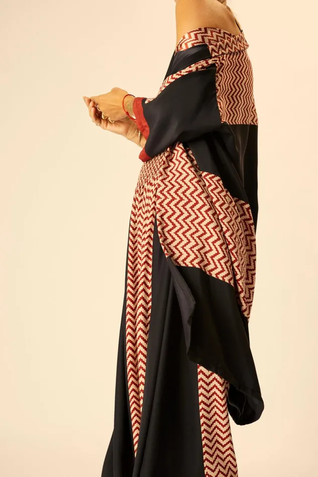 Lennon Kimono Block Zigzag Noire Women Natalie Martin Tops