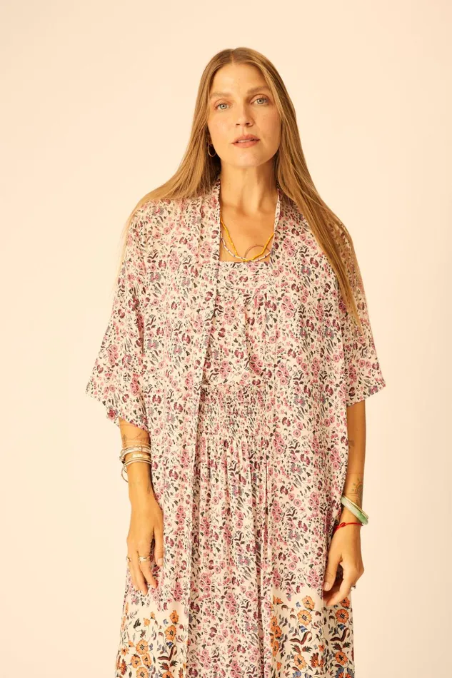 Lennon Kimono Petite Fleur Rose Women Natalie Martin Coverups