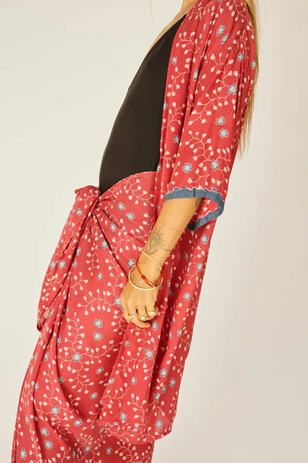 Lennon Kimono Pinwheel Barn Red Women Natalie Martin Coverups