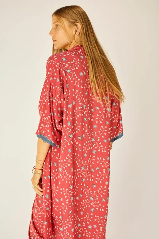Lennon Kimono Pinwheel Barn Red Women Natalie Martin Coverups