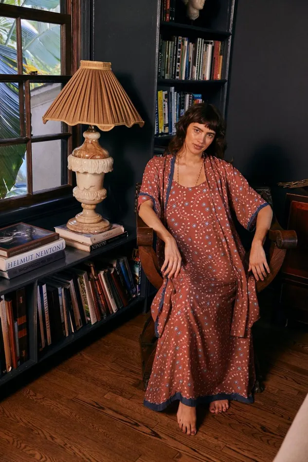 Lennon Kimono Pinwheel Barn Red Women Natalie Martin Coverups
