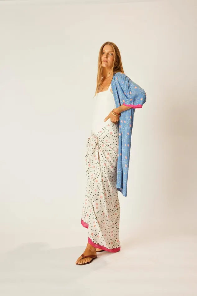 Lennon Kimono Pinwheel Denim Women Natalie Martin Coverups