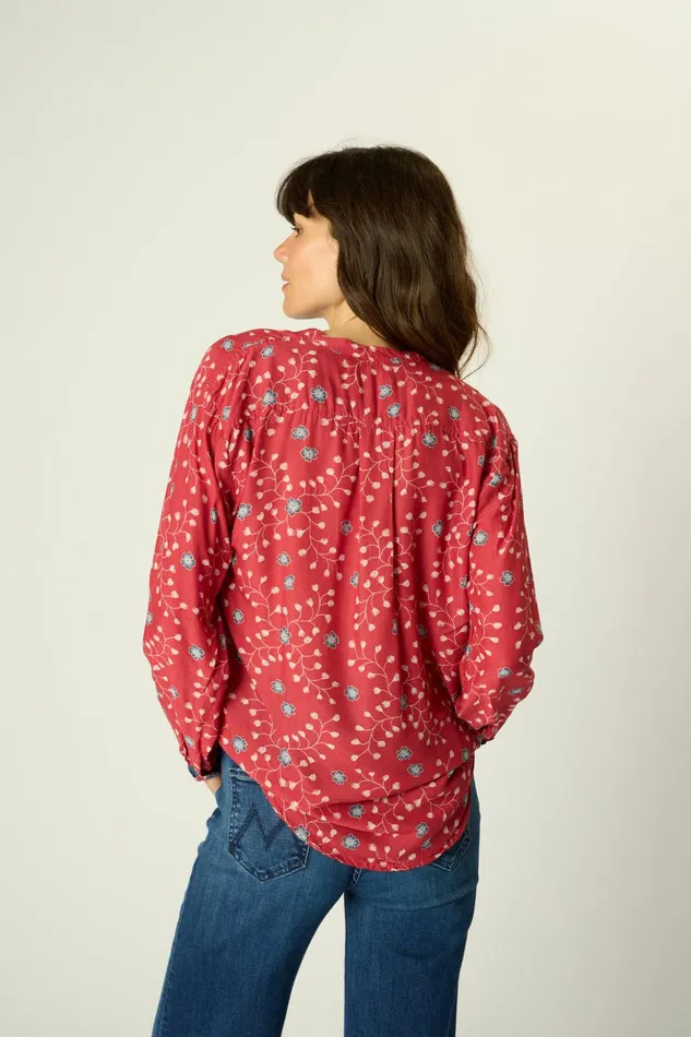 Leslie Shirt Pinwheel Barn Red Women Natalie Martin Tops