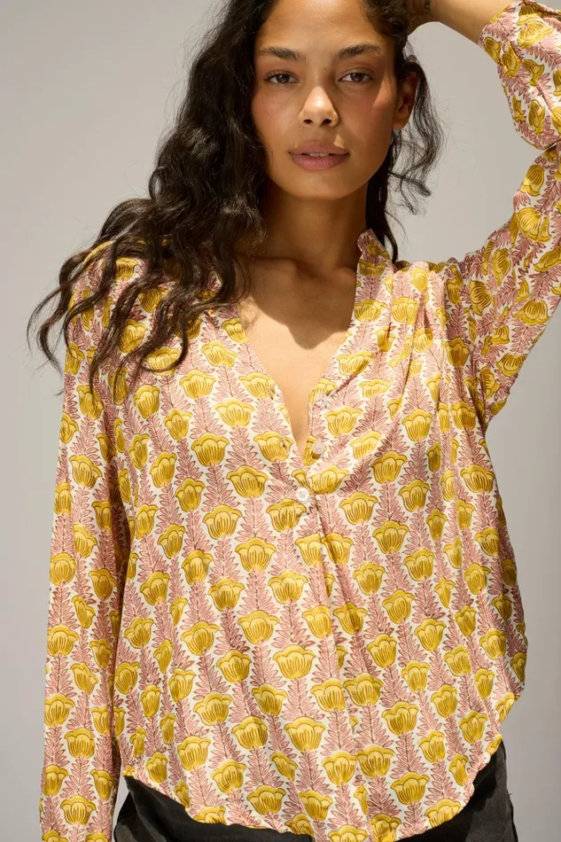 Leslie Shirt Tulip Bahamas Pink Women Natalie Martin Tops