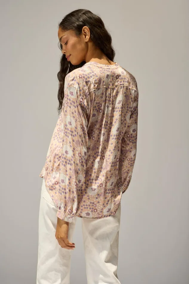 Leslie Shirt Vintage Flowers Amethyst Women Natalie Martin Tops