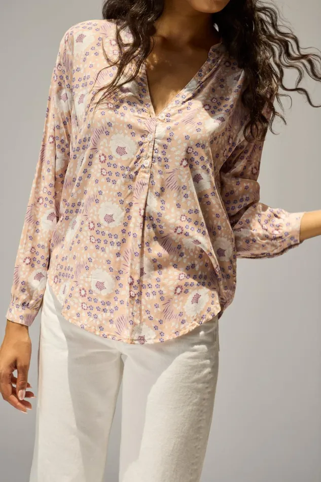Leslie Shirt Vintage Flowers Amethyst Women Natalie Martin Tops
