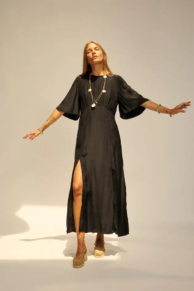 Lily Dress Black Silk Women Natalie Martin Dresses