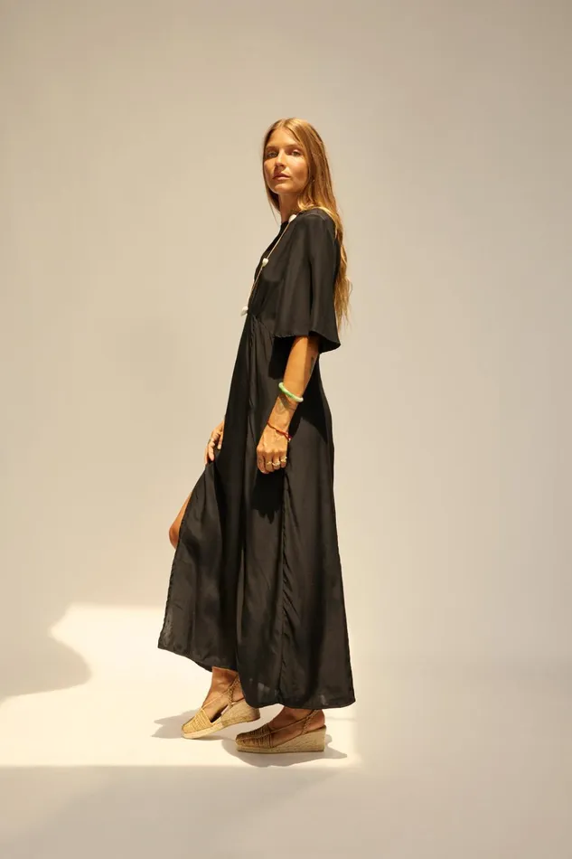 Lily Dress Black Silk Women Natalie Martin Dresses