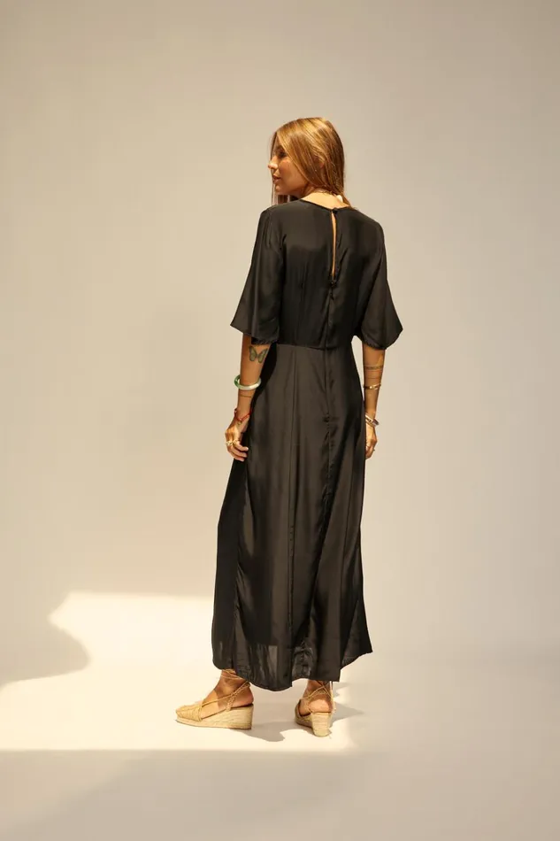 Lily Dress Black Silk Women Natalie Martin Dresses