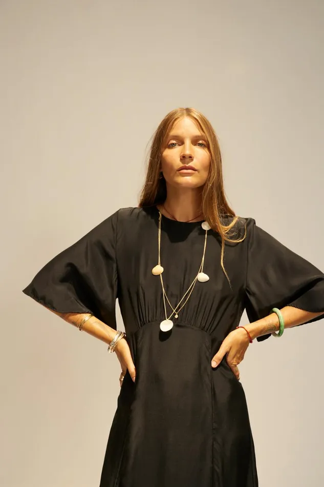 Lily Dress Black Silk Women Natalie Martin Dresses