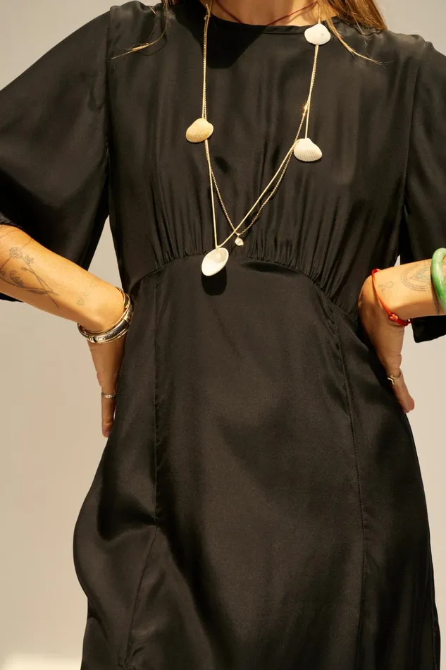 Lily Dress Black Silk Women Natalie Martin Dresses