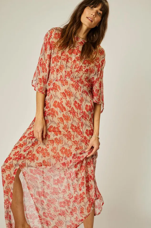 Lily Dress Chiffon Watercolor Dove Women Natalie Martin Dresses