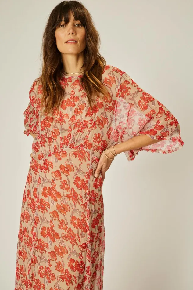 Lily Dress Chiffon Watercolor Dove Women Natalie Martin Dresses