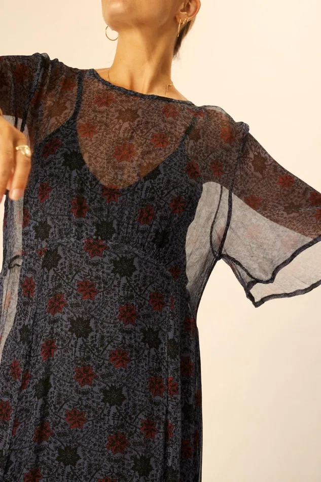 Lily Dress Snowflake Steel Blue Women Natalie Martin Dresses
