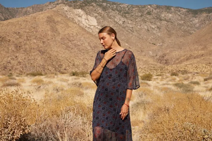 Lily Dress Snowflake Steel Blue Women Natalie Martin Dresses