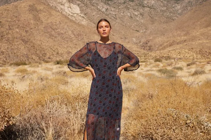 Lily Dress Snowflake Steel Blue Women Natalie Martin Dresses