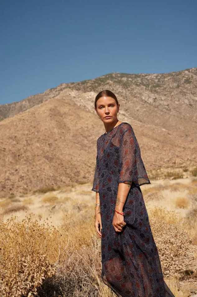 Lily Dress Snowflake Steel Blue Women Natalie Martin Dresses