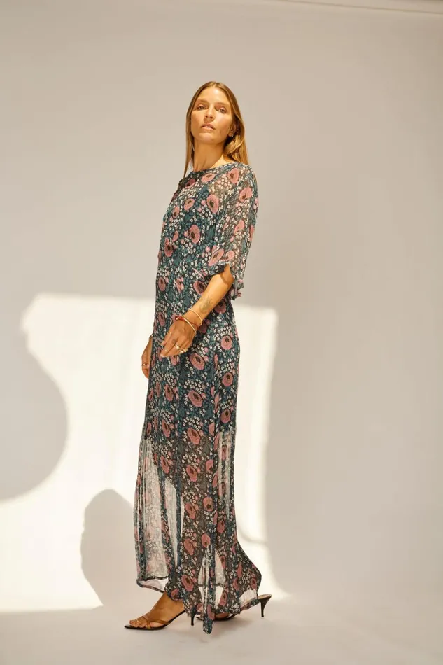 Lily Dress Vintage Flowers Indigo Women Natalie Martin Dresses