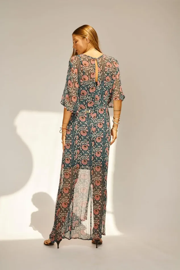 Lily Dress Vintage Flowers Indigo Women Natalie Martin Dresses