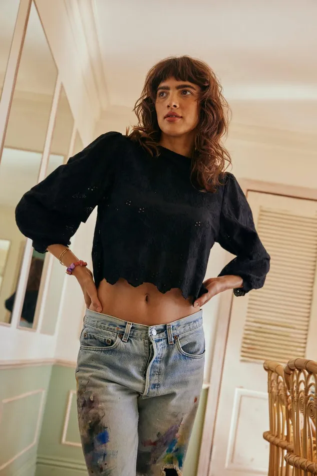 Lisa Top Geranium Midnight Women Natalie Martin Tops