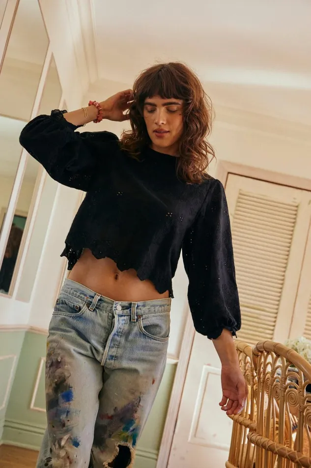 Lisa Top Geranium Midnight Women Natalie Martin Tops