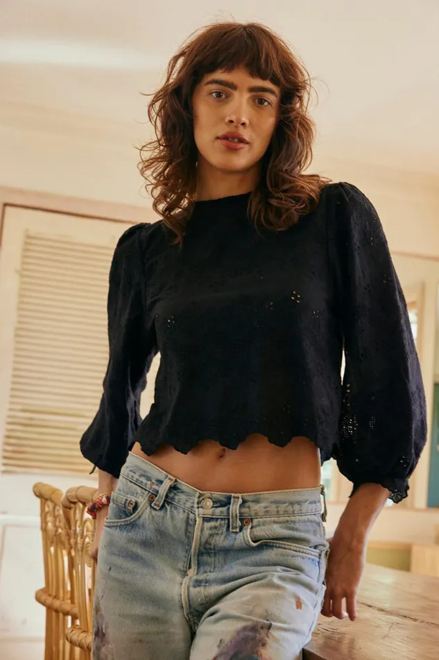 Lisa Top Geranium Midnight Women Natalie Martin Tops