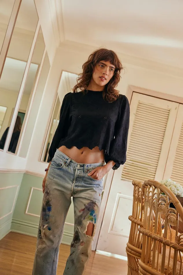 Lisa Top Geranium Midnight Women Natalie Martin Tops