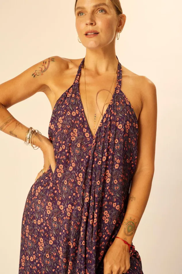 Lola Dress Petite Fleur Aubergine Women Natalie Martin Dresses