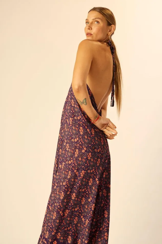 Lola Dress Petite Fleur Aubergine Women Natalie Martin Dresses