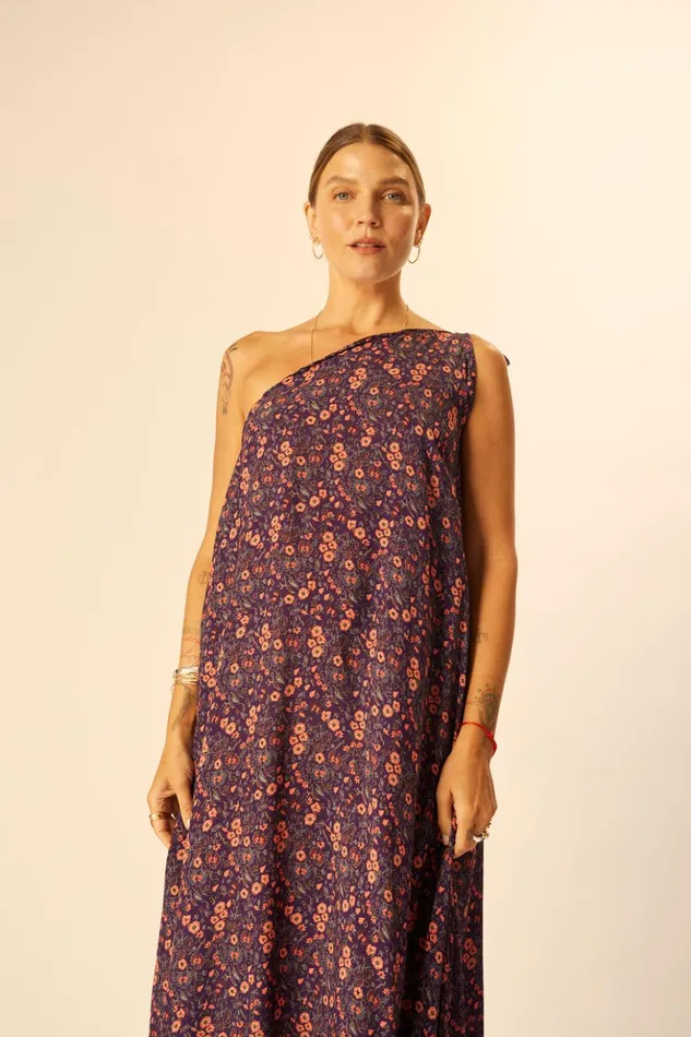 Lola Dress Petite Fleur Aubergine Women Natalie Martin Dresses