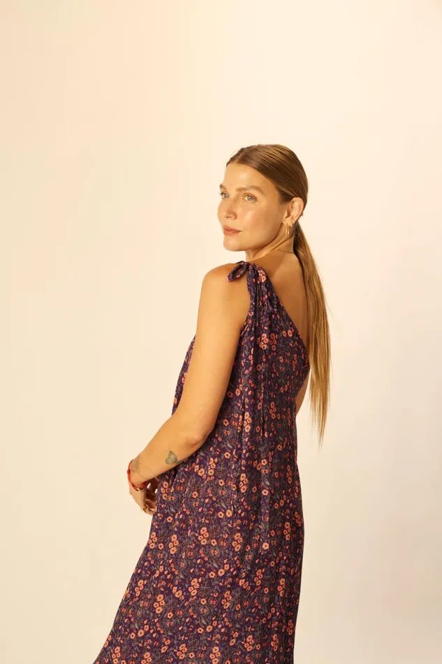 Lola Dress Petite Fleur Aubergine Women Natalie Martin Dresses