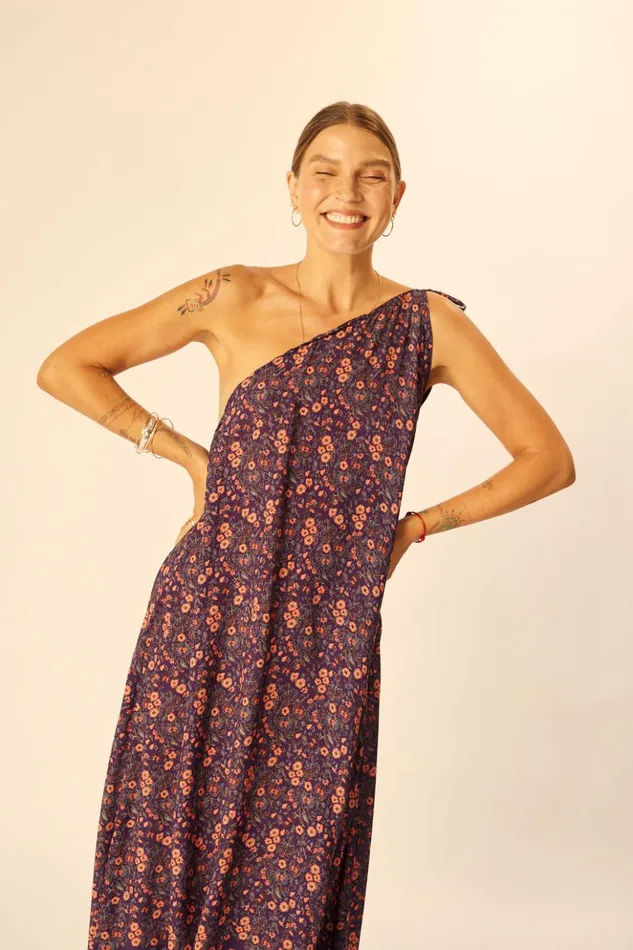 Lola Dress Petite Fleur Aubergine Women Natalie Martin Dresses