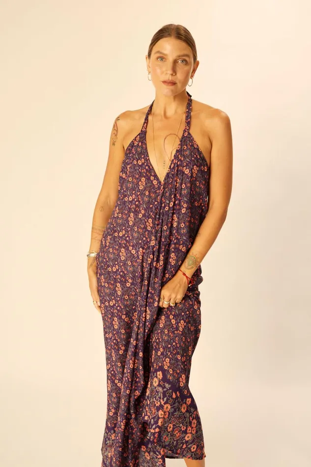 Lola Dress Petite Fleur Aubergine Women Natalie Martin Dresses