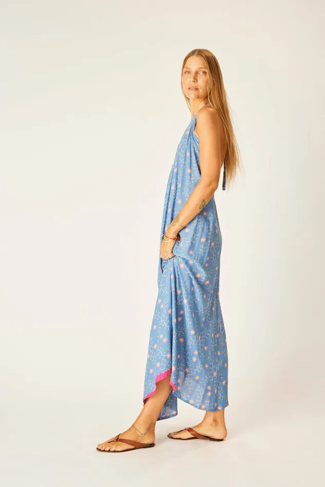 Lola Dress Pinwheel Denim Women Natalie Martin Coverups