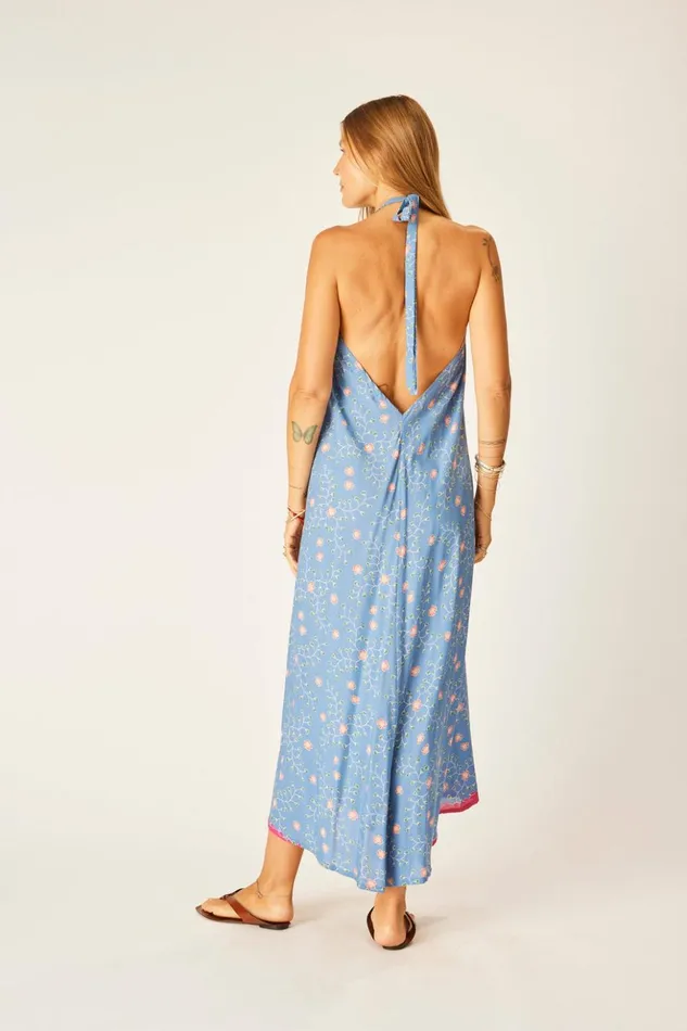 Lola Dress Pinwheel Denim Women Natalie Martin Coverups