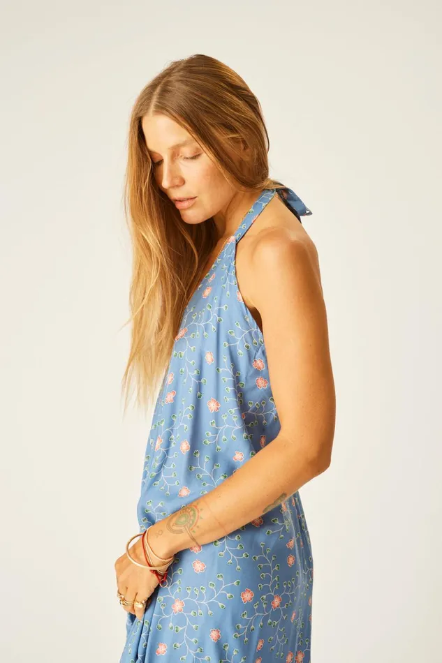 Lola Dress Pinwheel Denim Women Natalie Martin Coverups