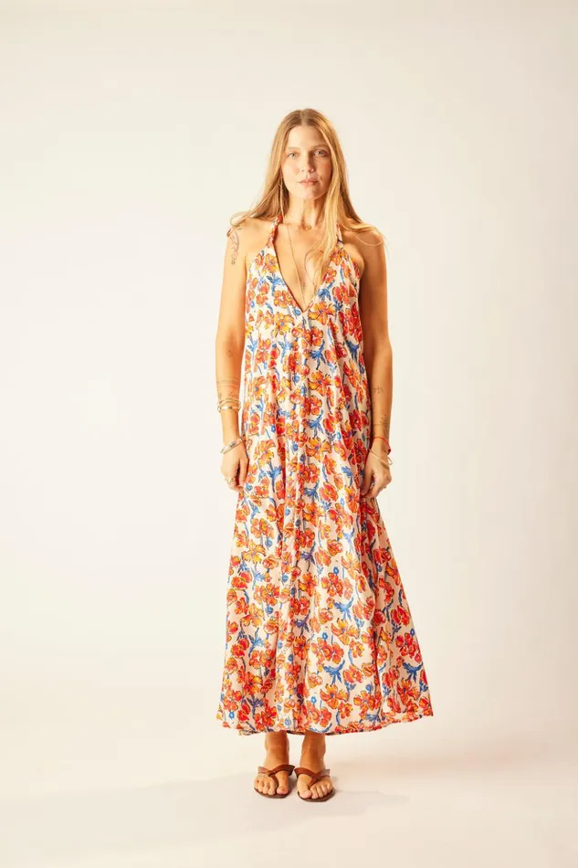 Lola Dress Silk Watercolor Clementine Women Natalie Martin Dresses