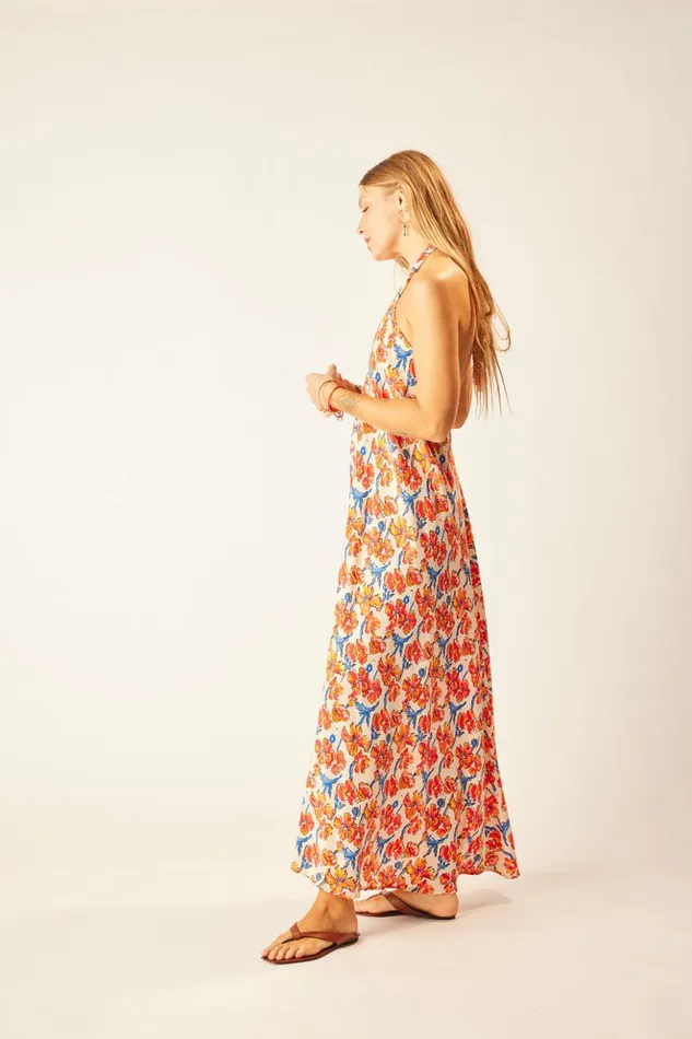 Lola Dress Silk Watercolor Clementine Women Natalie Martin Dresses