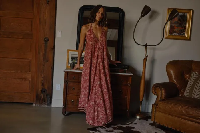 Lola Dress Water Lily Terracotta Women Natalie Martin Dresses