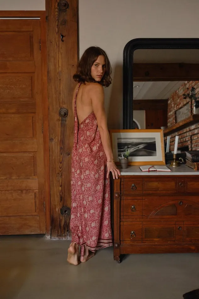 Lola Dress Water Lily Terracotta Women Natalie Martin Dresses
