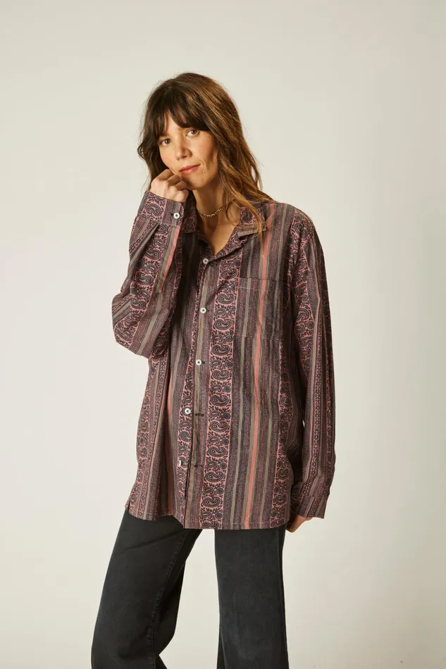 Louis Shirt Paisley Stripe Heather Women Natalie Martin Tops