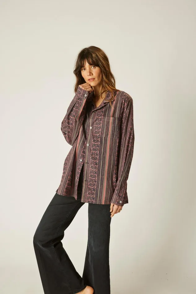 Louis Shirt Paisley Stripe Heather Women Natalie Martin Tops Louis Shirt Paisley Stripe Heather Women Natalie Martin Tops