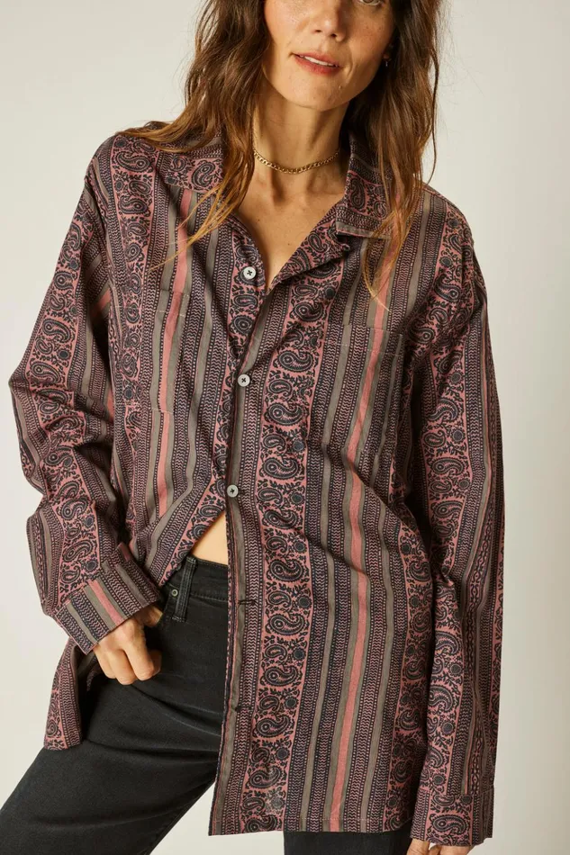 Louis Shirt Paisley Stripe Heather Women Natalie Martin Tops Louis Shirt Paisley Stripe Heather Women Natalie Martin Tops
