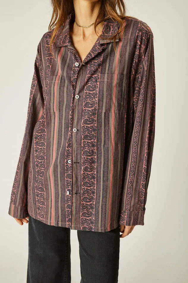 Louis Shirt Paisley Stripe Heather Women Natalie Martin Tops Louis Shirt Paisley Stripe Heather Women Natalie Martin Tops