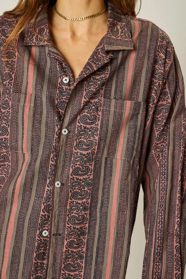 Louis Shirt Paisley Stripe Heather Women Natalie Martin Tops Louis Shirt Paisley Stripe Heather Women Natalie Martin Tops