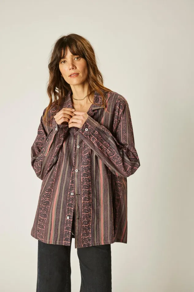 Louis Shirt Paisley Stripe Heather Women Natalie Martin Tops Louis Shirt Paisley Stripe Heather Women Natalie Martin Tops